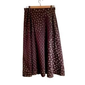 Coldwater Creek Long Royal Purple Cotton Skirt With Metal Beading Detail Med P